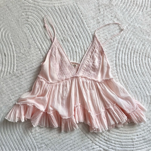 Whimsical Babydoll Lace Trimmed Cotton Top - Picture 4 of 11